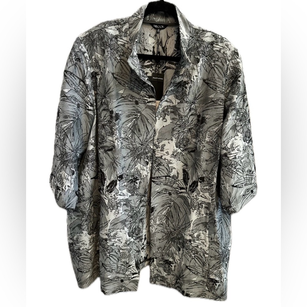 Misook Black and Gray Floral Jacket